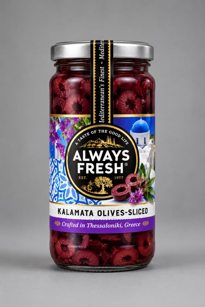 Always Fresh Olives Kalamata Sliced Oil, Condiments & Dressing