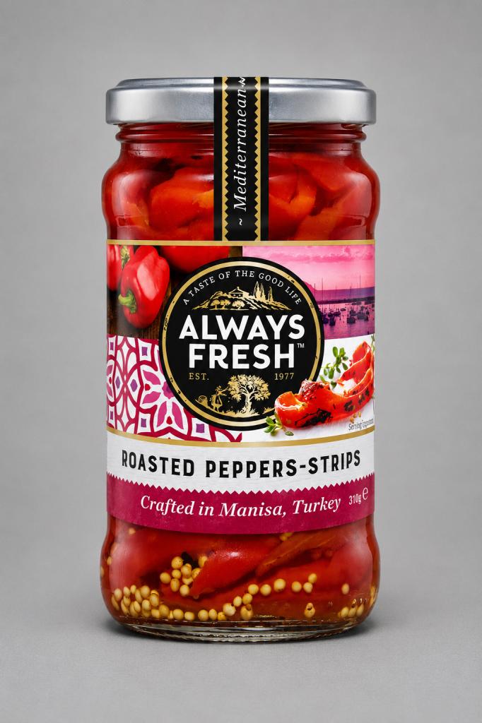 Always Fresh Roasted Peppers Strips Oil, Condiments & Dressing