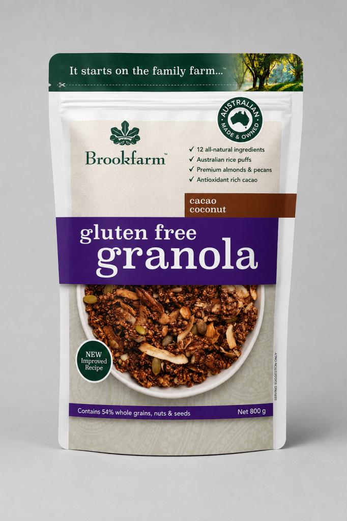 Brookfarm Gluten Free Cacao & Coconut Granola Cereals & Spreads