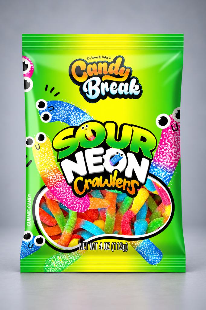 Candy Break Sour Neon Crawler Snacks & Sweets
