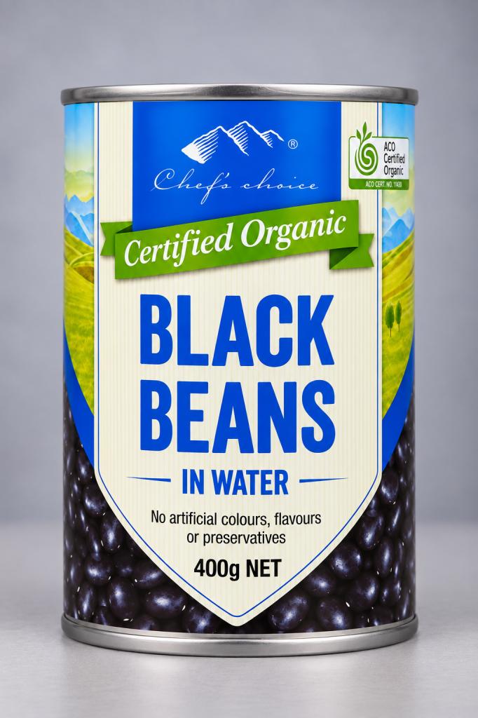 Chef's Choice Black Beans In Water Canned Foods 