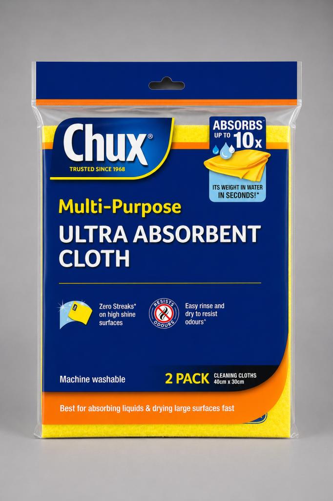 Chux Collentions 2 Multi Purpose Absorbent Cloth Household & Pets
