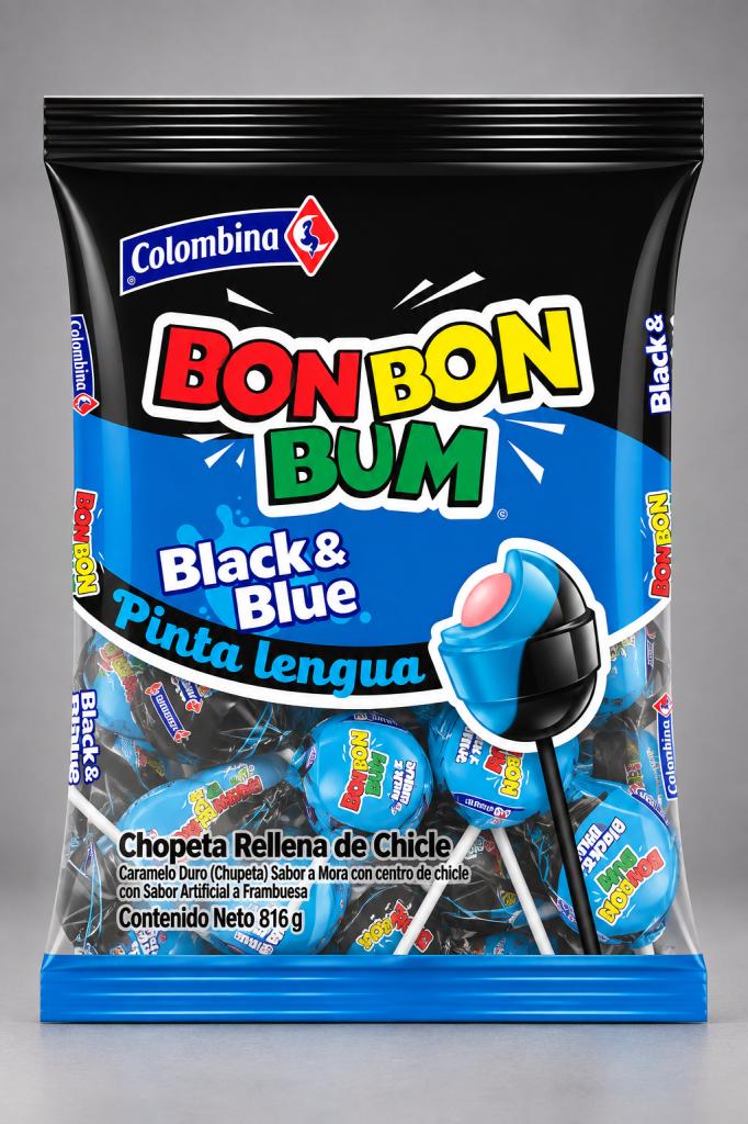 Colombina Bon Bon Bum Black & Blue Snacks & Sweets