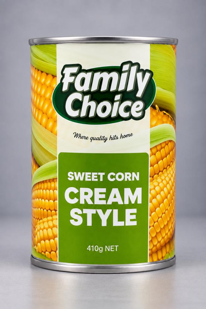 Family Choice Cream Style Sweet Corn Canned Foods 