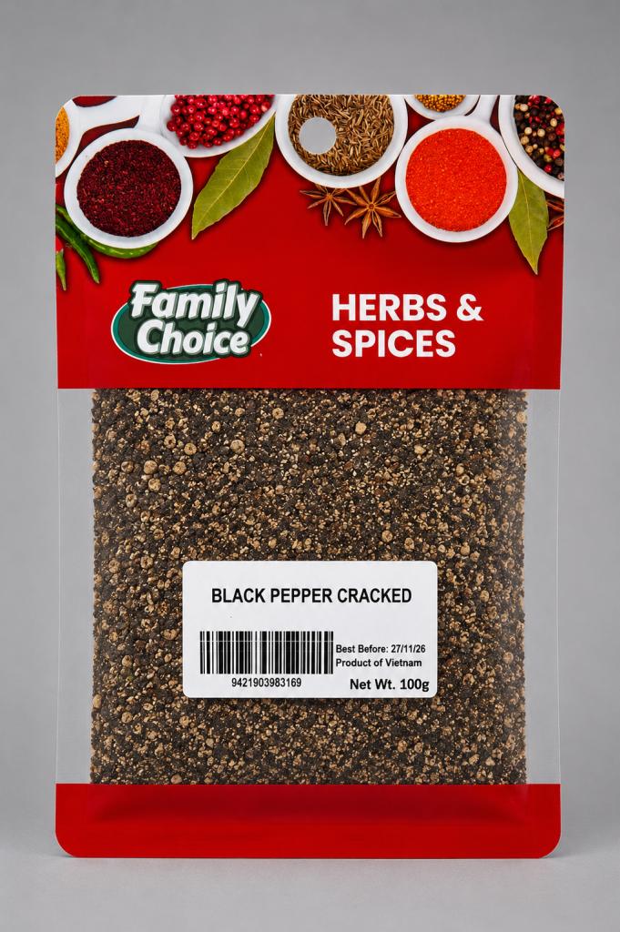 Family Choice H&S Peppercorns Black Cracked Brands