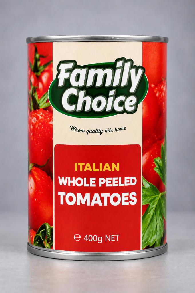 Family Choice Italian Whole Peeled Tomatoes Canned Foods 