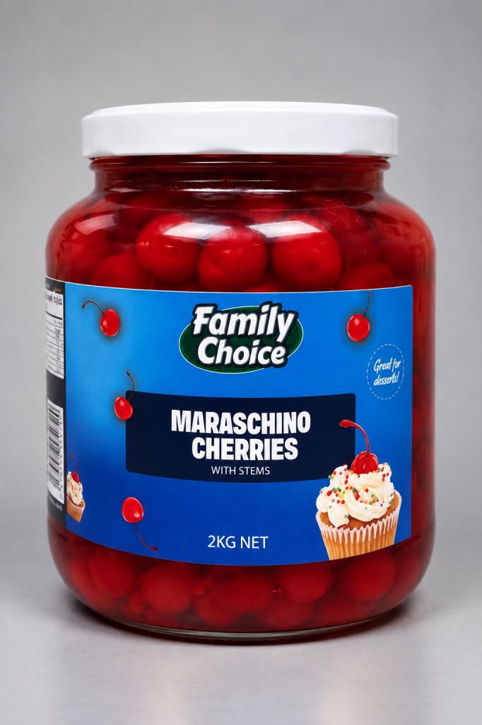Family Choice Maraschino Cherry Syrup & Toppings