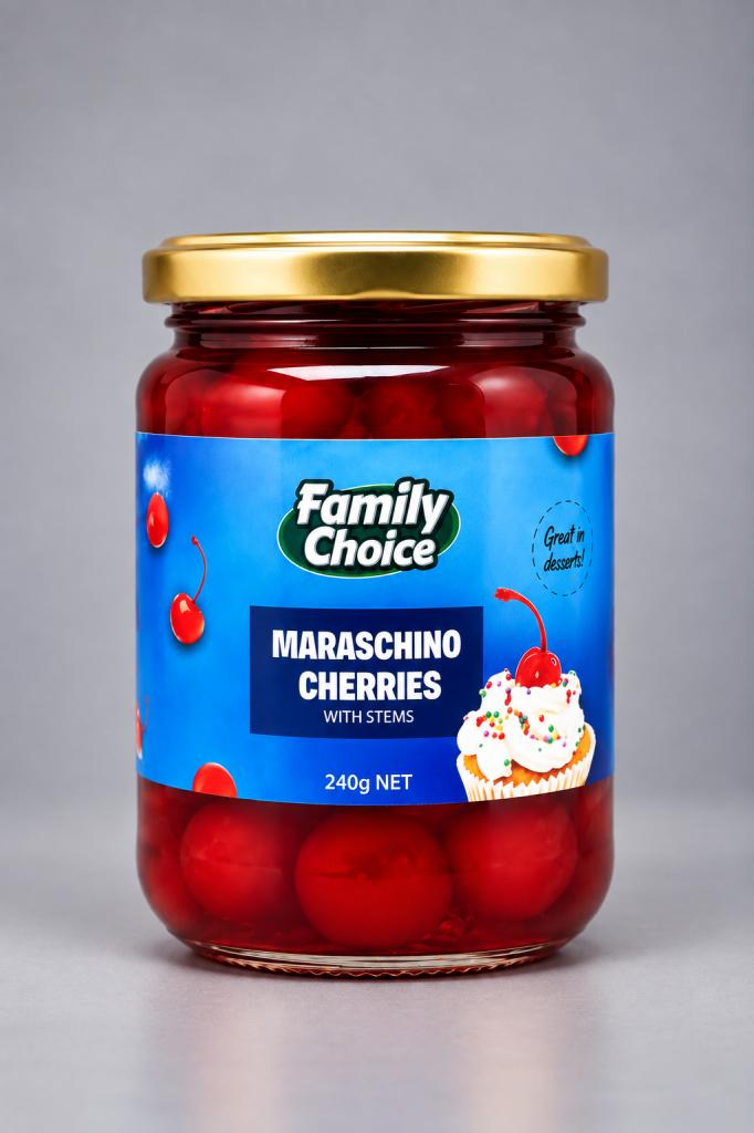 Family Choice Maraschino Cherry Syrup & Toppings
