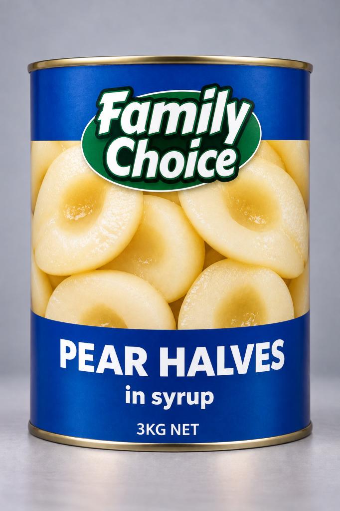 Family Choice Pear Halves In Syrup Canned Fruits