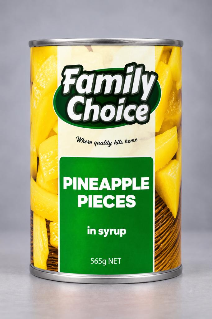 Family Choice Pineapple Pieces in Syrup Canned Fruits