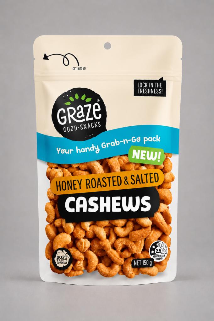 Graze Good Snacks Honey Roasted & Salted Cashews Snacks & Sweets