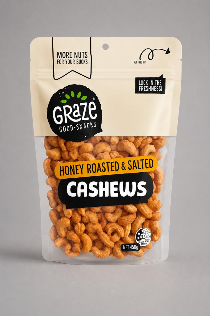 Graze Good Snacks Honey Roasted & Salted Cashews Snacks & Sweets