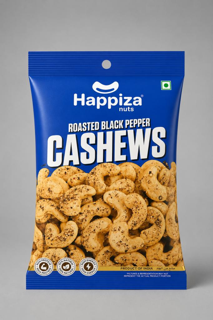 Happiza Roasted Nuts Black Pepper Cashew Snacks & Sweets