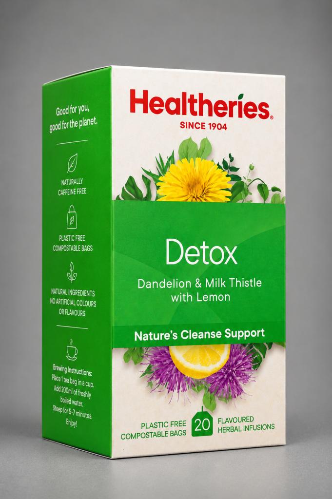 Healtheries Detox With Lemon Teabags 20`s Beverages