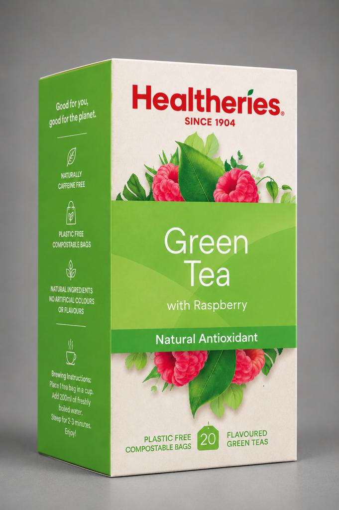 Healtheries Green Tea with Raspberry 20`s Beverages