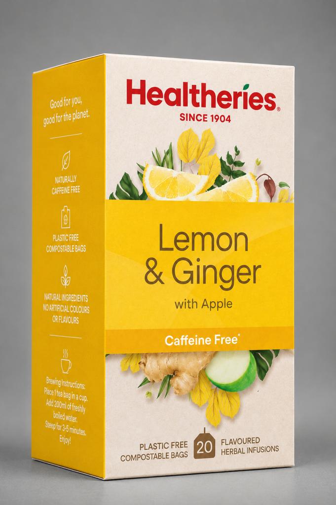 Healtheries Lemon & Ginger Teabag 20`s Beverages