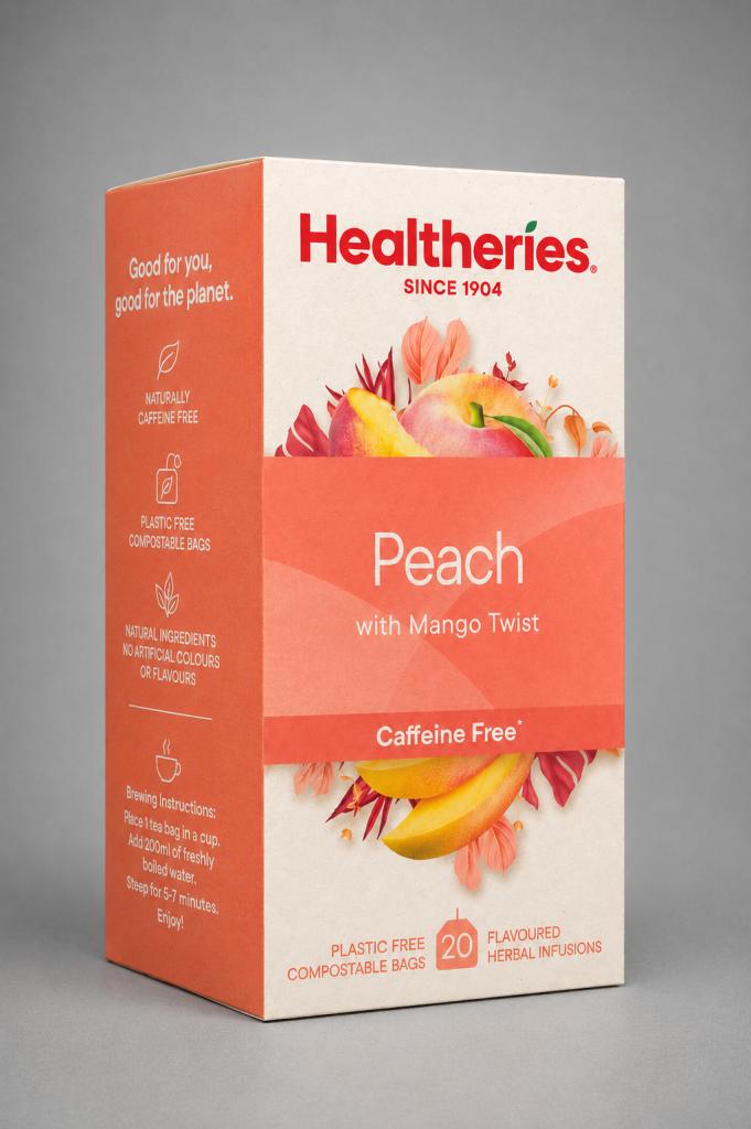 Healtheries Peach With Mango Twist Tea Bag 20`s Beverages