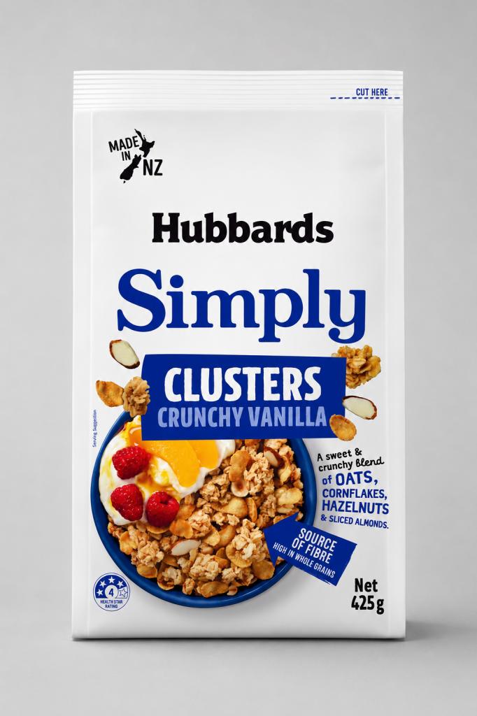 Hubbards Simply Cluster Crunchy Vanilla Cereals & Spreads