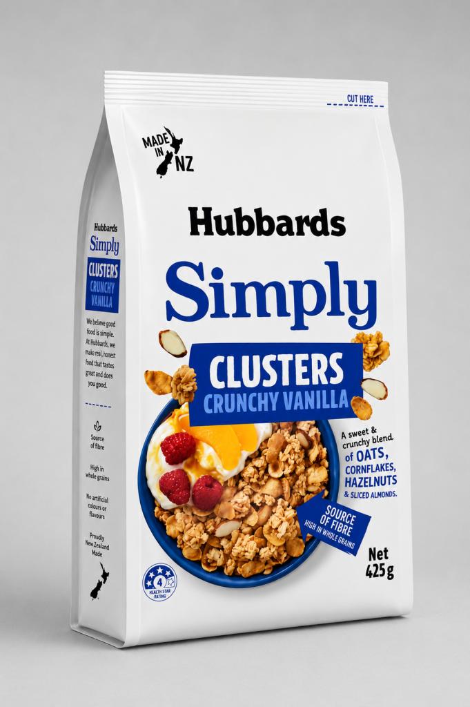 Hubbards Simply Cluster Crunchy Vanilla Cereals & Spreads