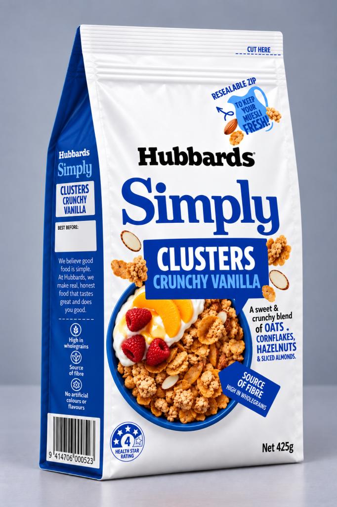 Hubbards Simply Cluster Crunchy Vanilla Muesli & Oats