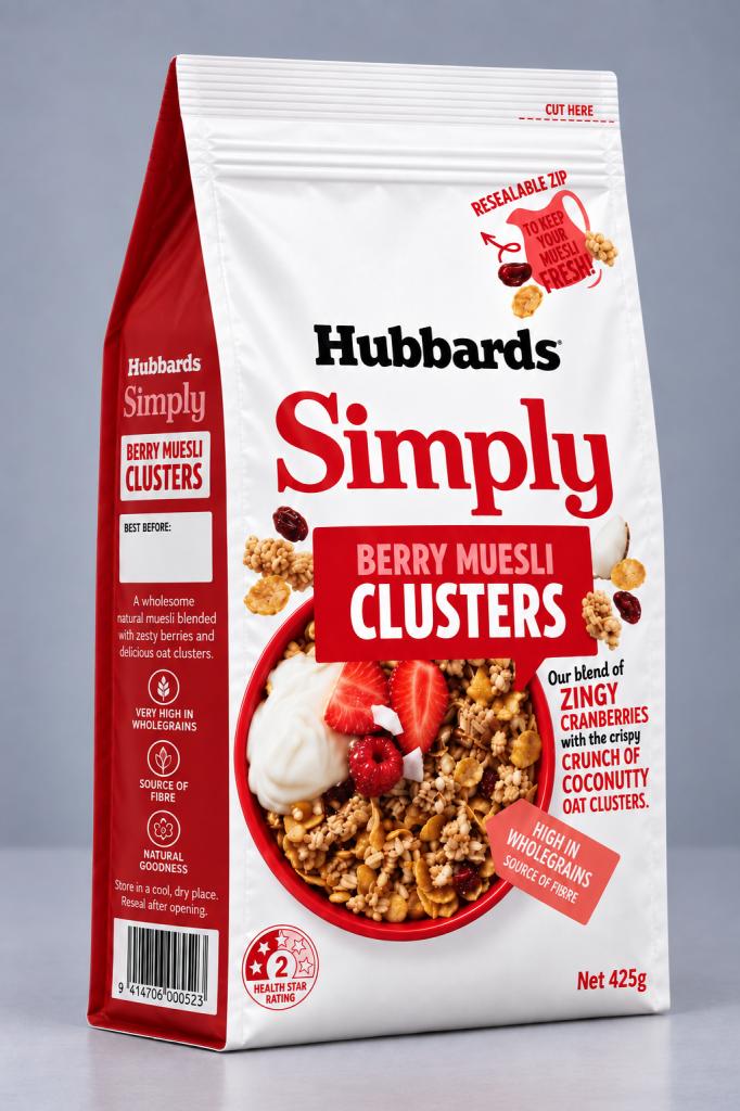 Hubbards Simply Muesli Clusters Berry Muesli & Oats