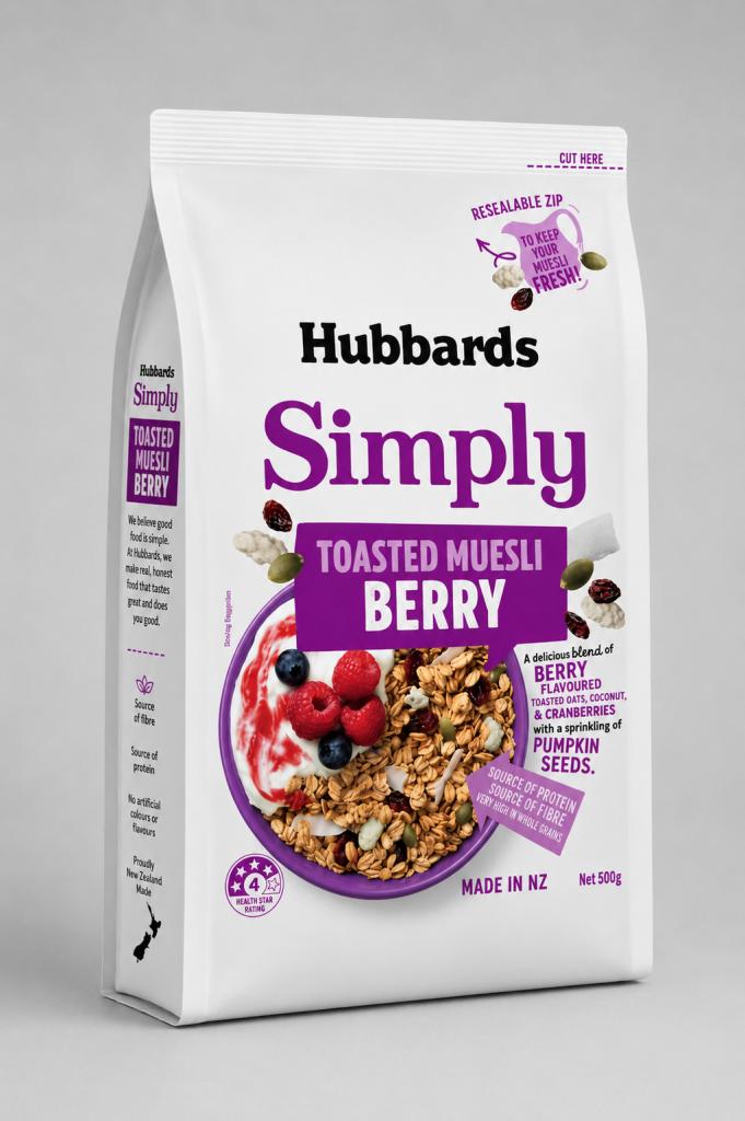 Hubbards Simply Toasted Muesli Berry Cereals & Spreads