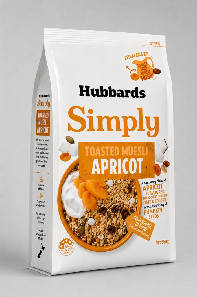 Hubbards Simply Toasted Muesli Apricot Cereals & Spreads