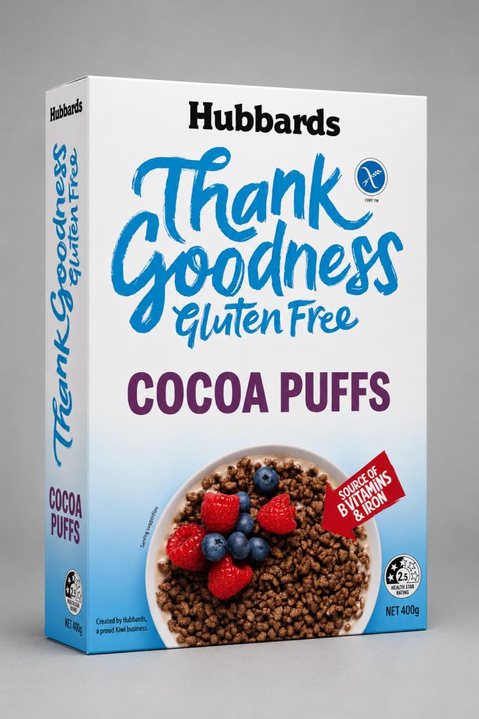 Hubbards Thank Goodness Gluten Free Cocoa Puffs Cereals & Spreads