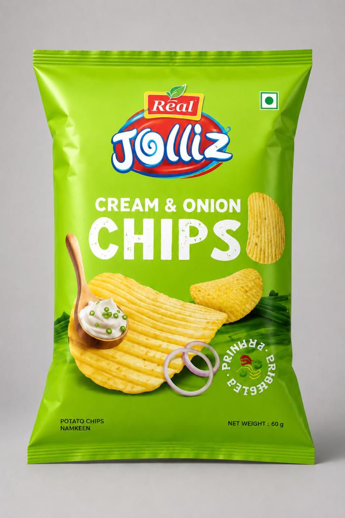 Jolliz Cream & Onion Chips Snacks & Sweets