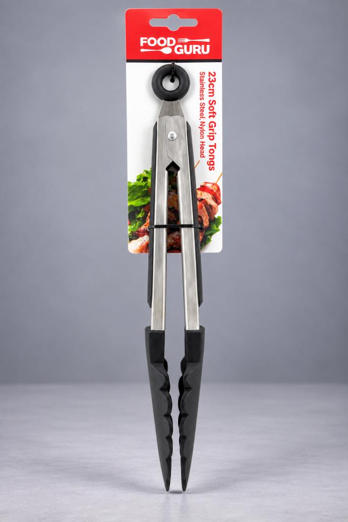 KB Food Guru Stainless Steel Nylon Head Tongs Kitchenware