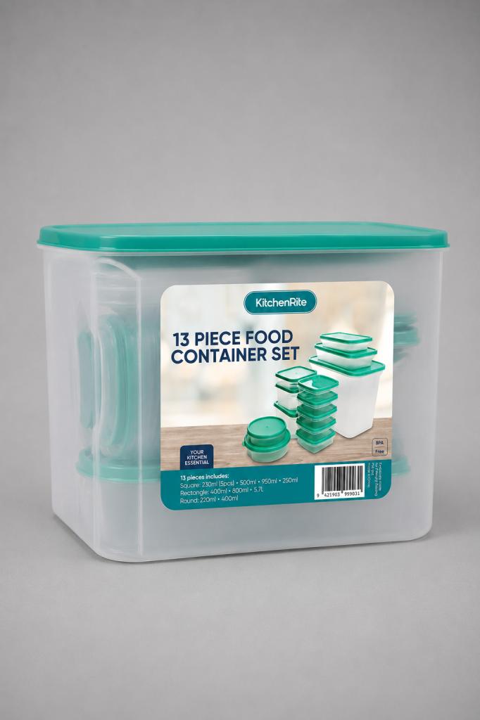 KitchenRite 13 Piece Food Container Set Kitchenware