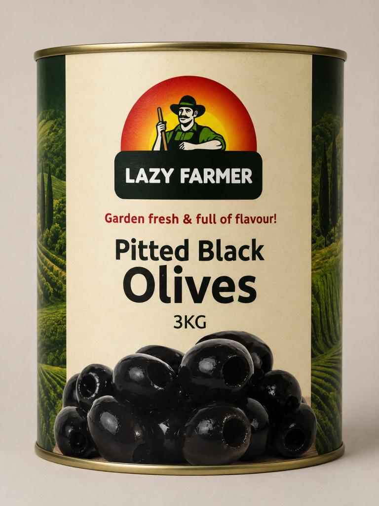 Lazy Farmer Pitted Black Olives Oil, Condiments & Dressing