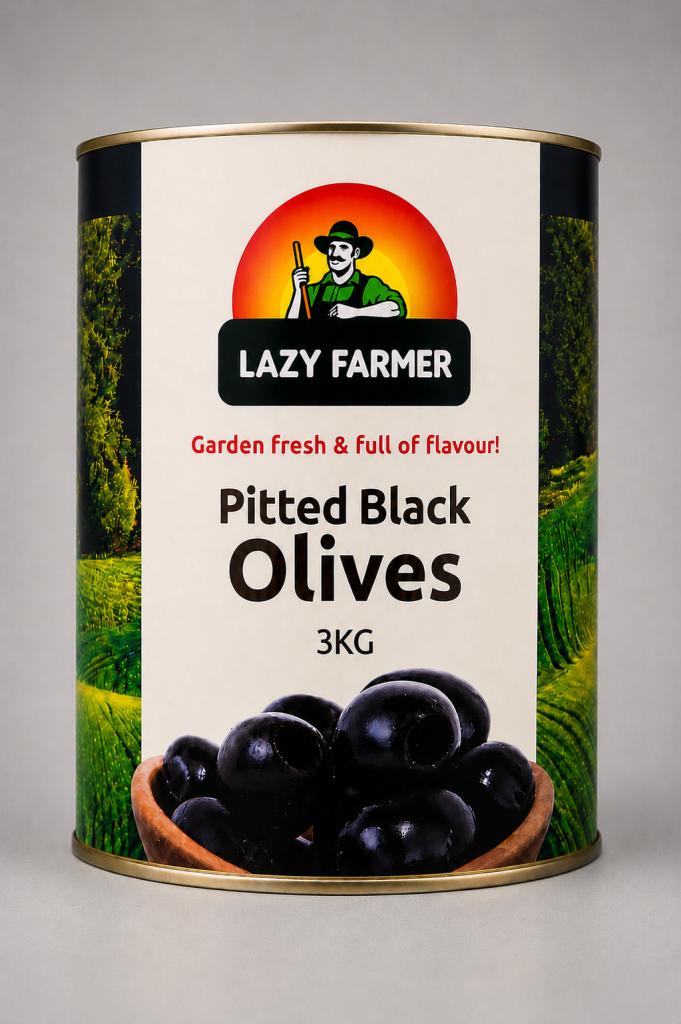 Lazy Farmer Pitted Black Olives Food Service - Olives, Pickles & Antipasti