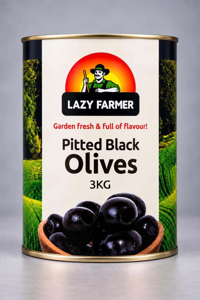 Lazy Farmer Pitted Black Olives  Olives & Antipasti