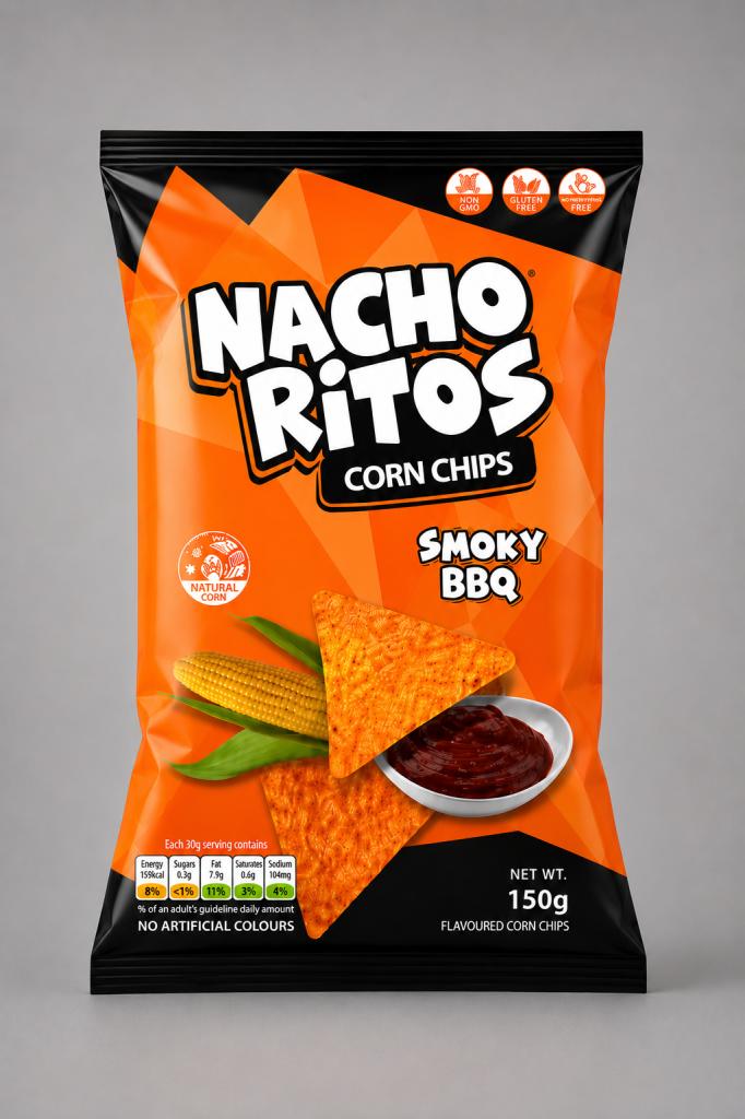 Nacho Ritos Corn Chips Smoky Barbecue Snacks & Sweets