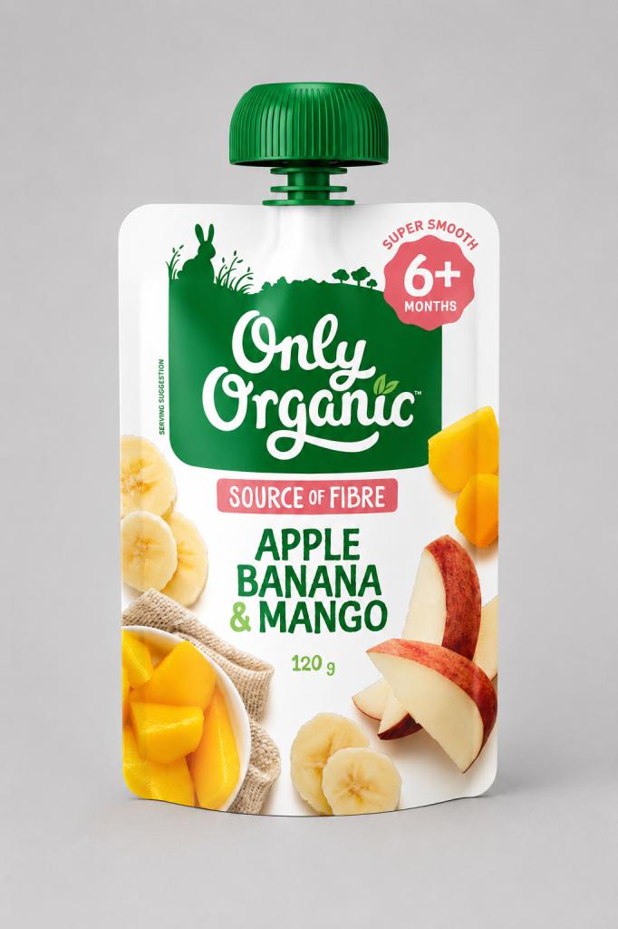 Only Organic Apple~ Banana & Mango Baby & Child