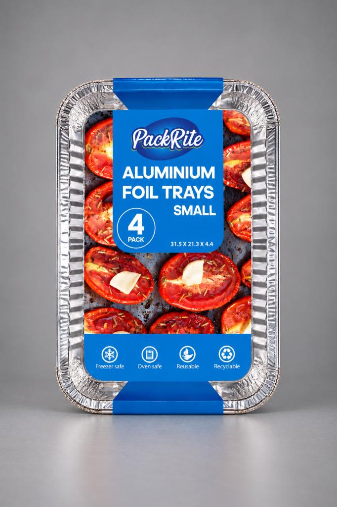 PackRite Aluminium Foil Trays Small (Pack of 4) Household & Pets