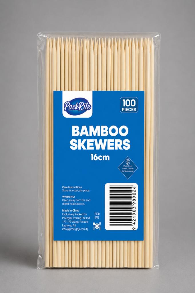 PackRite Bamboo Skewers 16cm Household & Pets