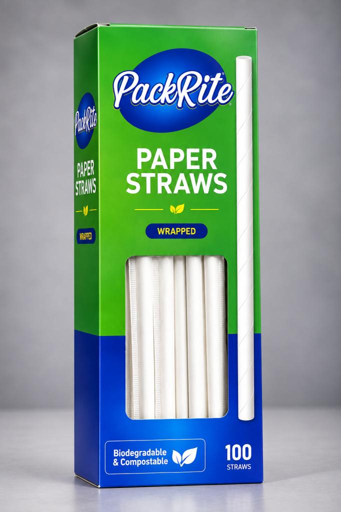 PackRite Paper Straws Wrapped Household & Pets
