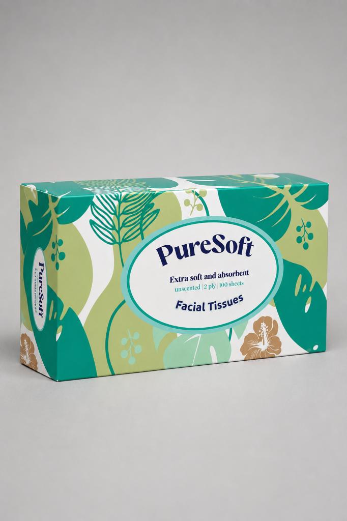 PureSoft Facial Tissues 2Ply 100`s Tissues