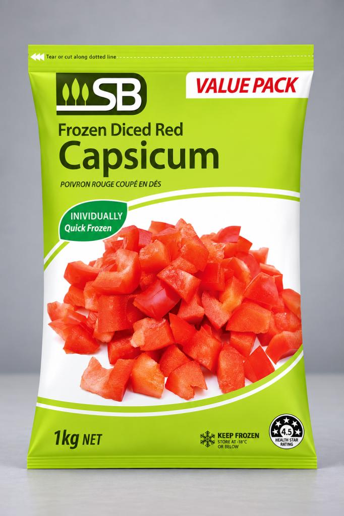 SB Capsicum Red Diced Chilled & Frozen
