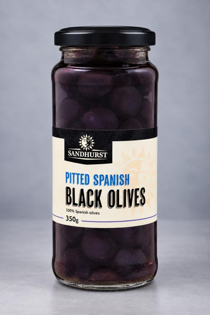 Sandhurst Pitted Black Olives  Olives & Antipasti