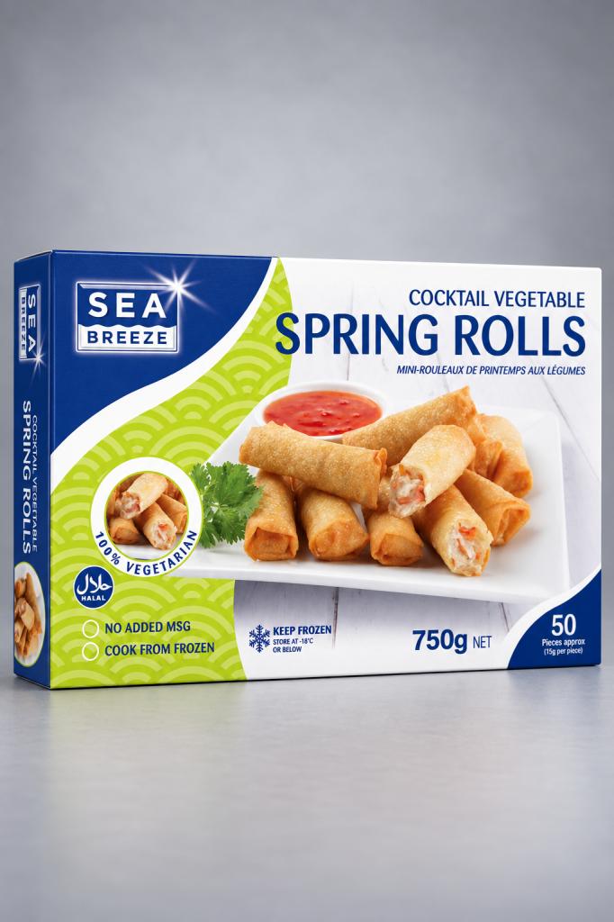 Sea Breeze Cocktail Vegetable Spring Roll Chilled & Frozen