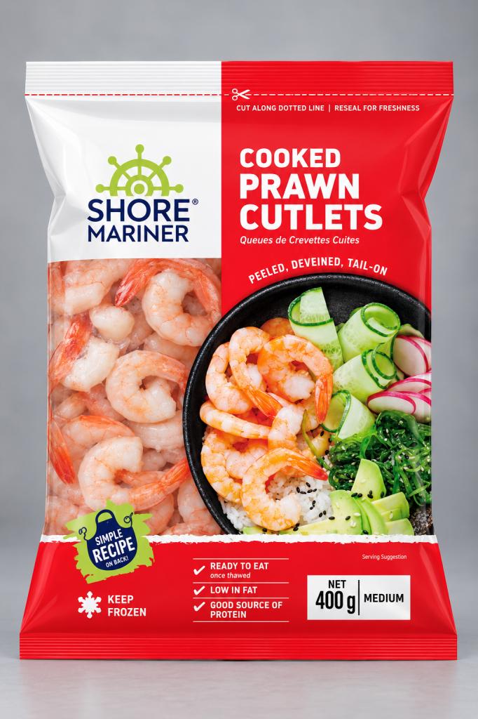 Shore Mariner Cooked Prawn Cutlet Frozen Meat & Seafood