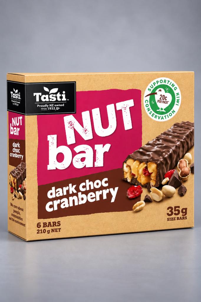 Tasti Nut Bar Dark Choc Cranberry Snacks & Sweets
