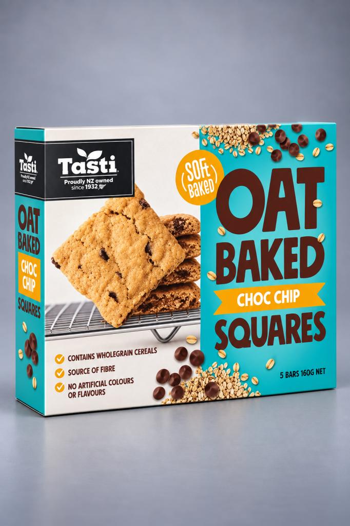 Tasti Oat Baked Choc Chip Squares Snacks & Sweets