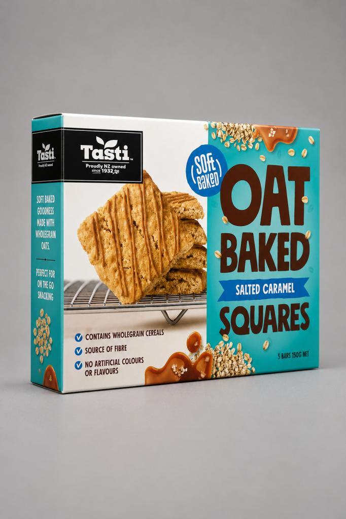 Tasti Oat Baked Salted Caramel Squares Snacks & Sweets
