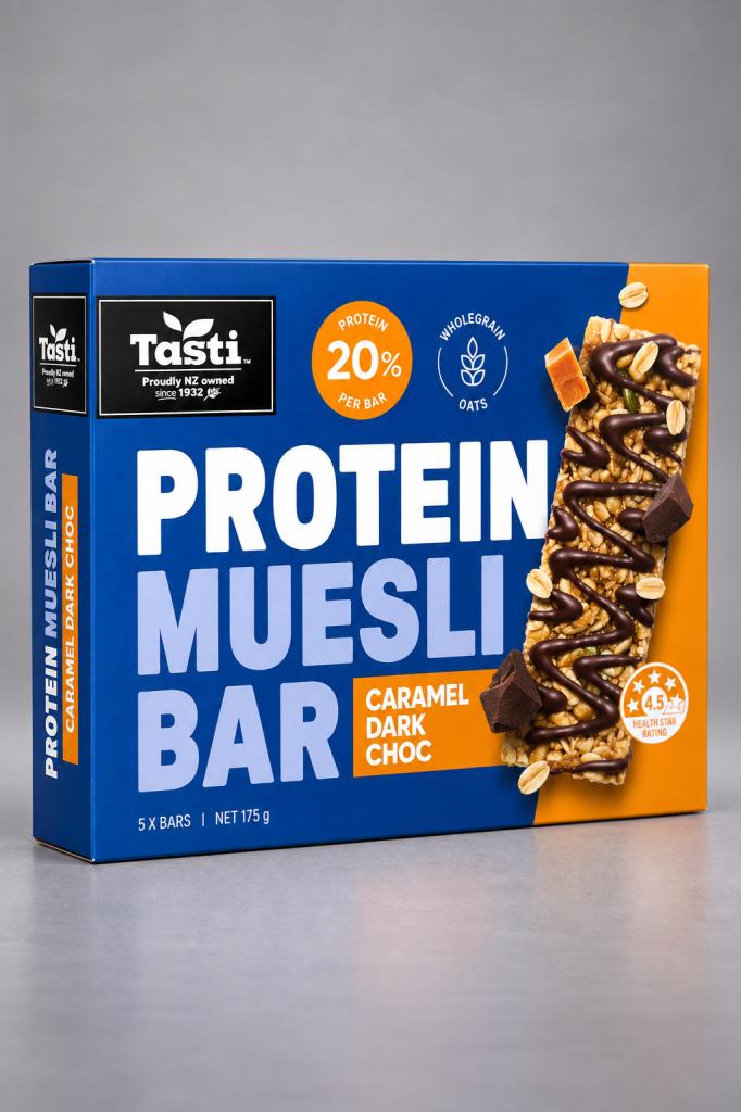 Tasti Protein Muesli Bar Caramel Dark Choc Snacks & Sweets