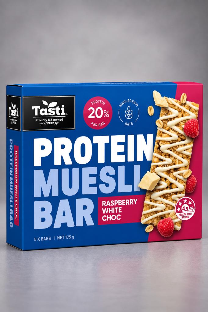 Tasti Protein Muesli Bar Raspberry White Choc Snacks & Sweets