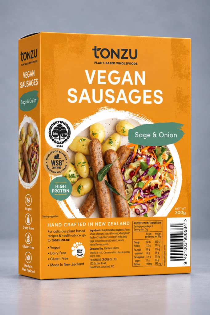 Tonzu Vegan Sausages Sage & Onion Chilled & Frozen